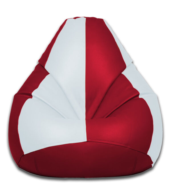 Red and white striped bean bag
